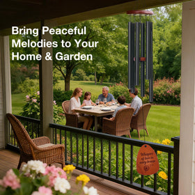 Emelunox deep-tone wind chimes tubes delivering soothing sound in breeze