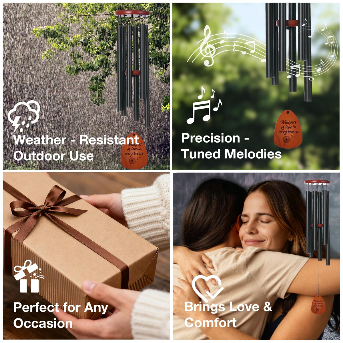 Emelunox mute control wind chimes allowing resonance adjustment