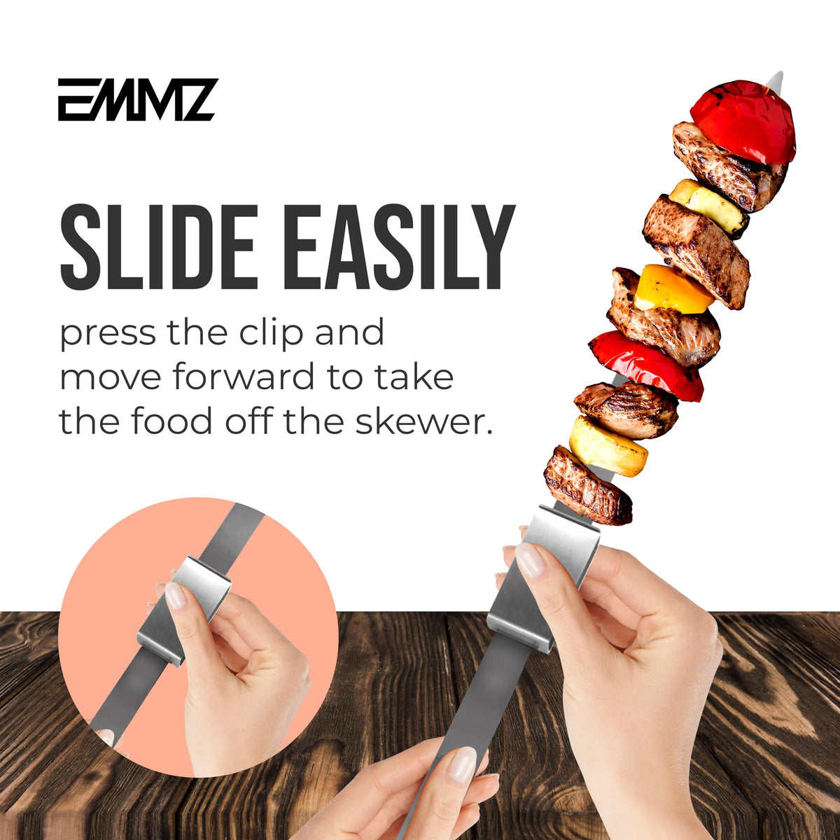 EMMZ grill set includes oil brush for even seasoning.