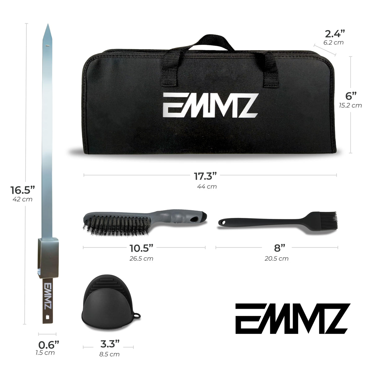 EMMZ pointed-head stainless skewers pierce meat and vegetables easily.