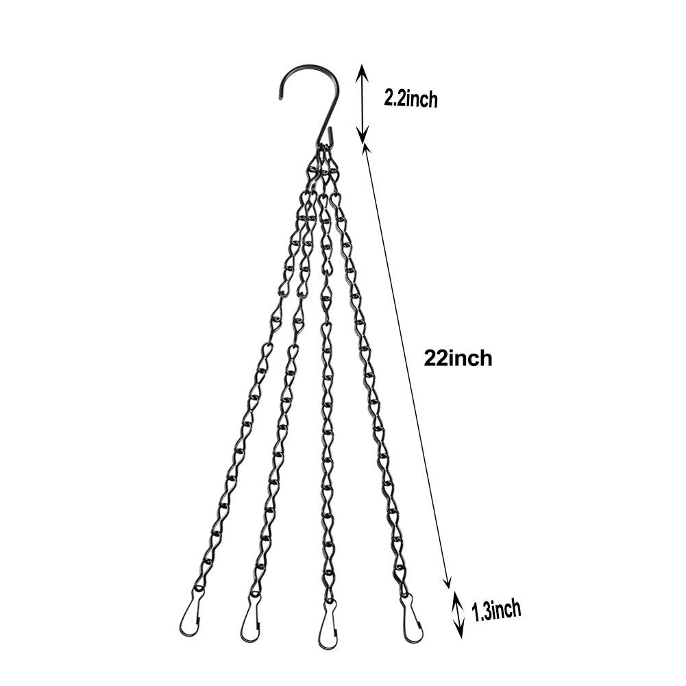 EMPHY 4Pack 24-inch chain for planters, secure flower pot mounting