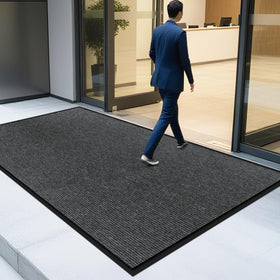 EMQIMA 4x6 front door mat with non-slip backing improves entry safety