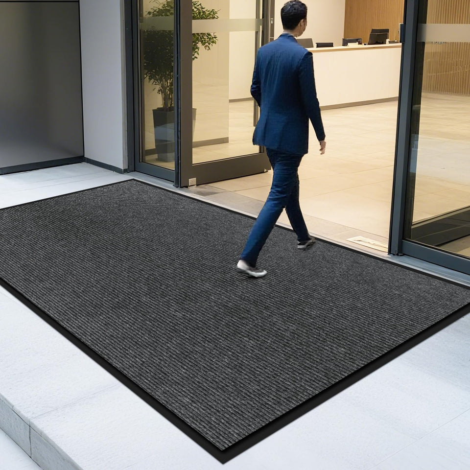 EMQIMA 4x6 front door mat with non-slip backing improves entry safety