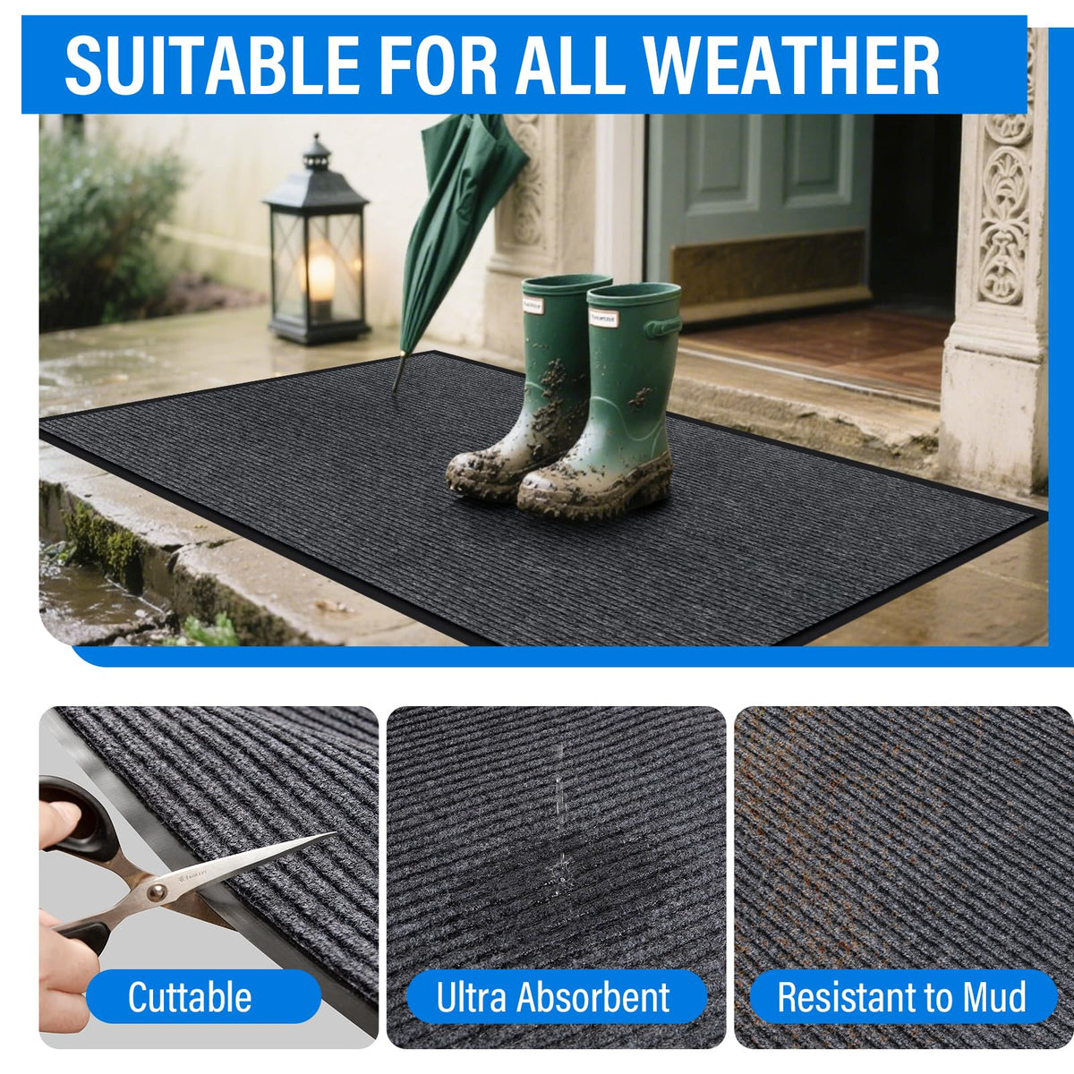 EMQIMA grooved surface traps dirt and moisture at the shoe sole