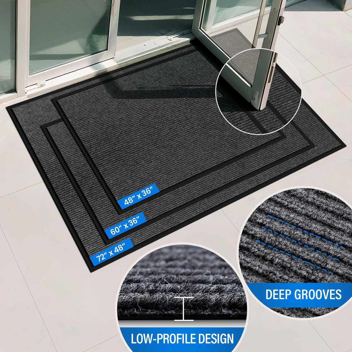 EMQIMA weather-resistant mat maintains color and finish in all seasons