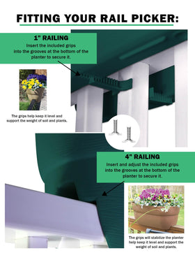 Emsco Bloomers rail planter charcoal on a veranda with herbs