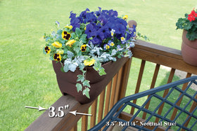 Emsco Bloomers 24-inch railing planter on balcony maximizing planting area