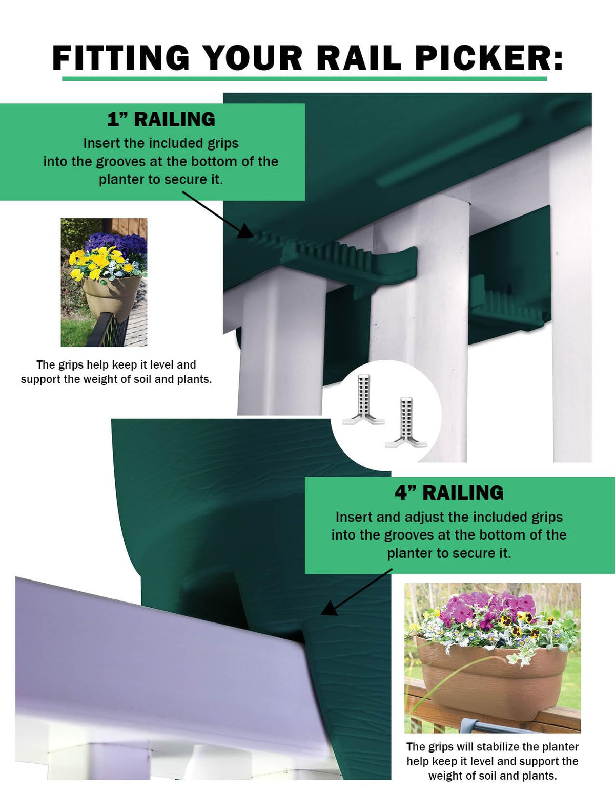 Emsco Bloomers railing planter adds portable greenery to decks and porches