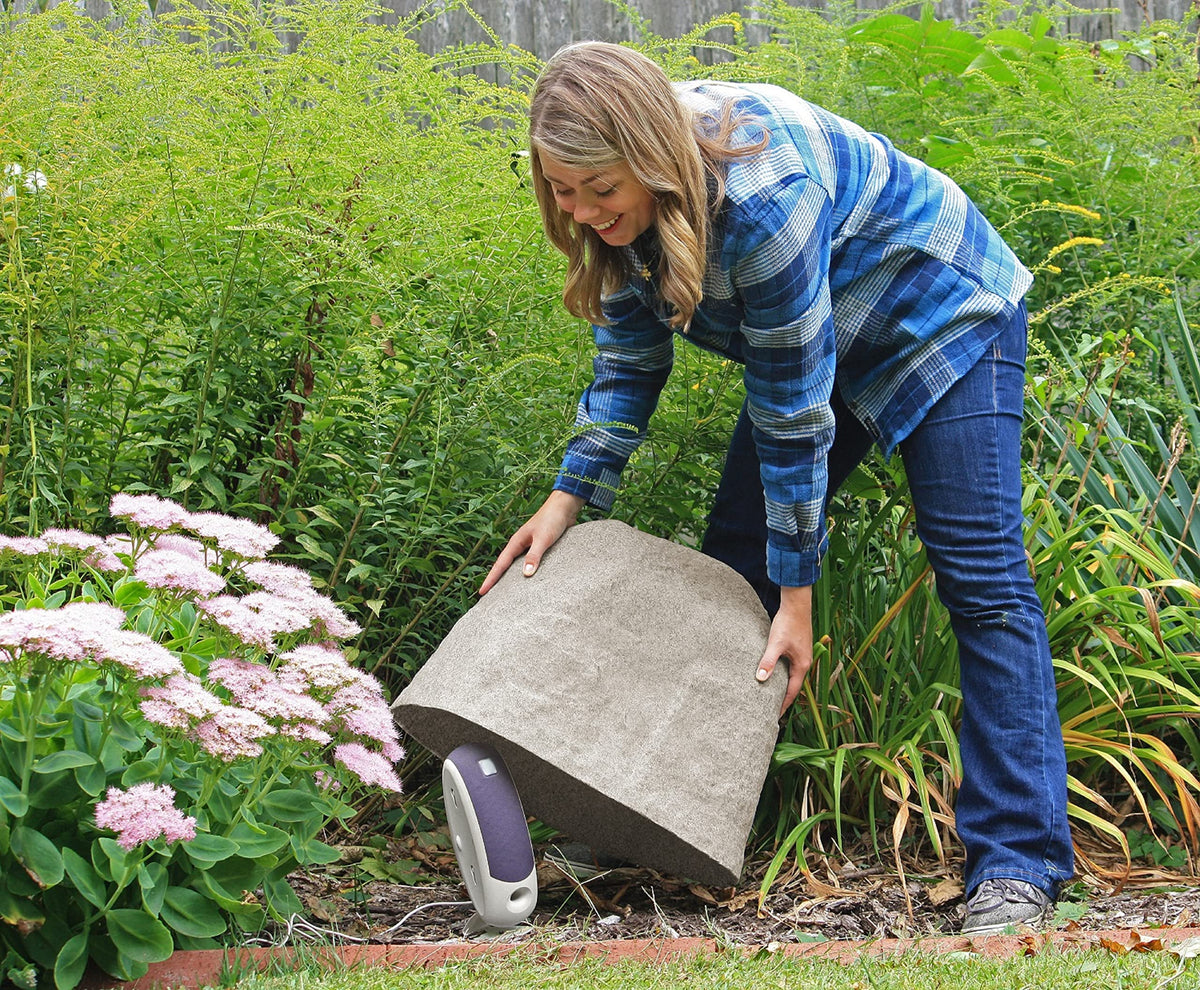 EMSCO Group 2182 Medium sandstone tone blends with lawns for a natural landscape.