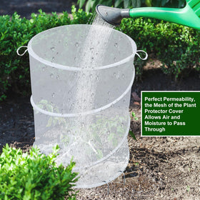 Emsiok garden-use image shows seedlings safeguarded in outdoor beds.
