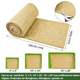 Emsiok hemp fiber seed-start mat shows breathable surface for healthy sprouts.