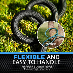 Kink resistance: Hydrosteel hose lies flat and resists bending at corners