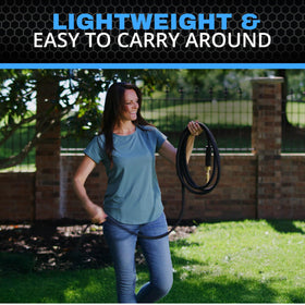 Non-expandable EMSON Hydrosteel garden hose maintained for steady water flow