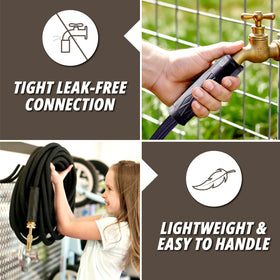 EMSON Hydrosteel Pro 50ft 600 PSI burst strength supports demanding cleaning and irrigation tasks.