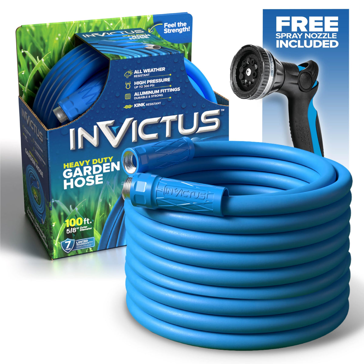 EMSON Invictus 100ft hose with sprayer nozzle for versatile garden watering