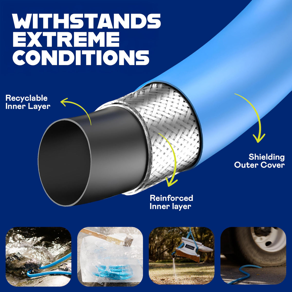 EMSON Invictus drinking water safe hose supports safe use around pets and kids.