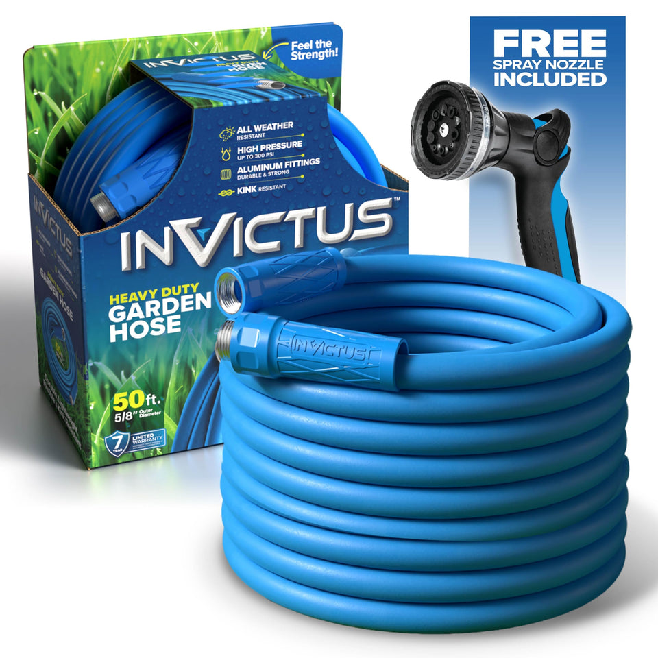 EMSON Invictus hose coiled neatly for easy storage and quick setup