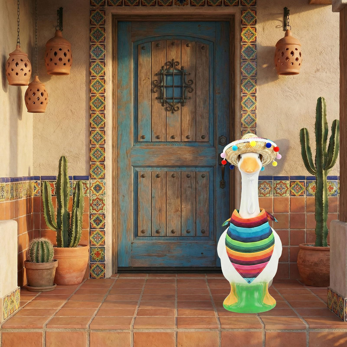EMUTOL porch goose outfit soft hay and fabric for long lasting display