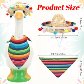 EMUTOL porch goose outfit bandana adds festive color to lawn decor