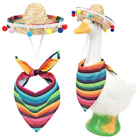 EMUTOL porch goose outfit sombrero on lawn statue to boost curb appeal