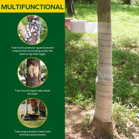 Emycool breathable fabric wrap supporting healthy tree growth.