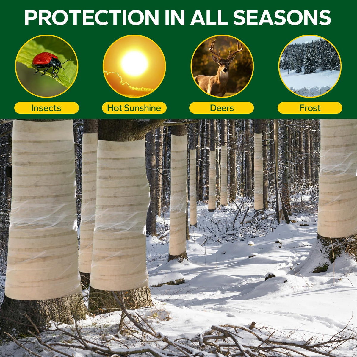 Emycool wrap around a damaged trunk demonstrates snug protection.
