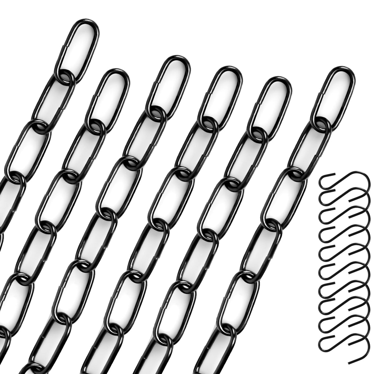 ENATECLITE black hanging plant chain close-up for sturdy balcony use.