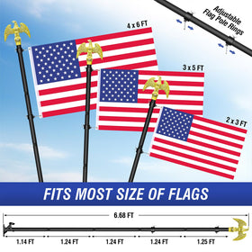 Enayplon rotating anti-wrap rings prevent tangling for smooth flag movement.