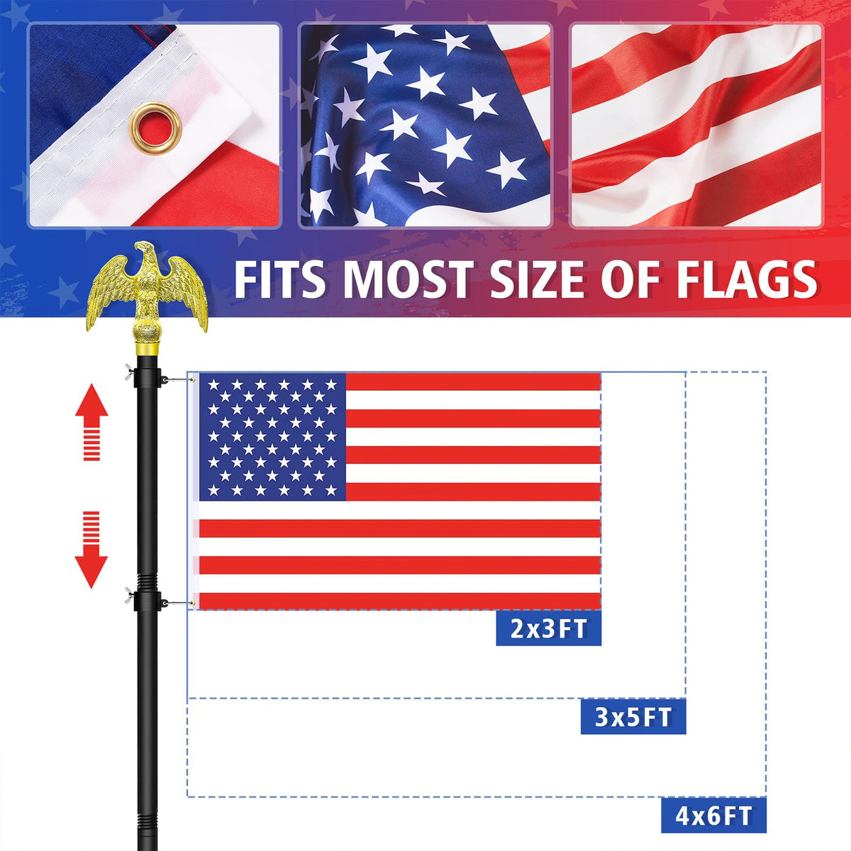 Enayplon 3x5 American flag included for ready patriotic display