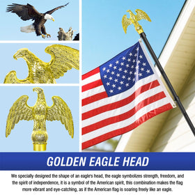 Enayplon all-in-one flag pole kit showing 3x5 flag and hardware included.