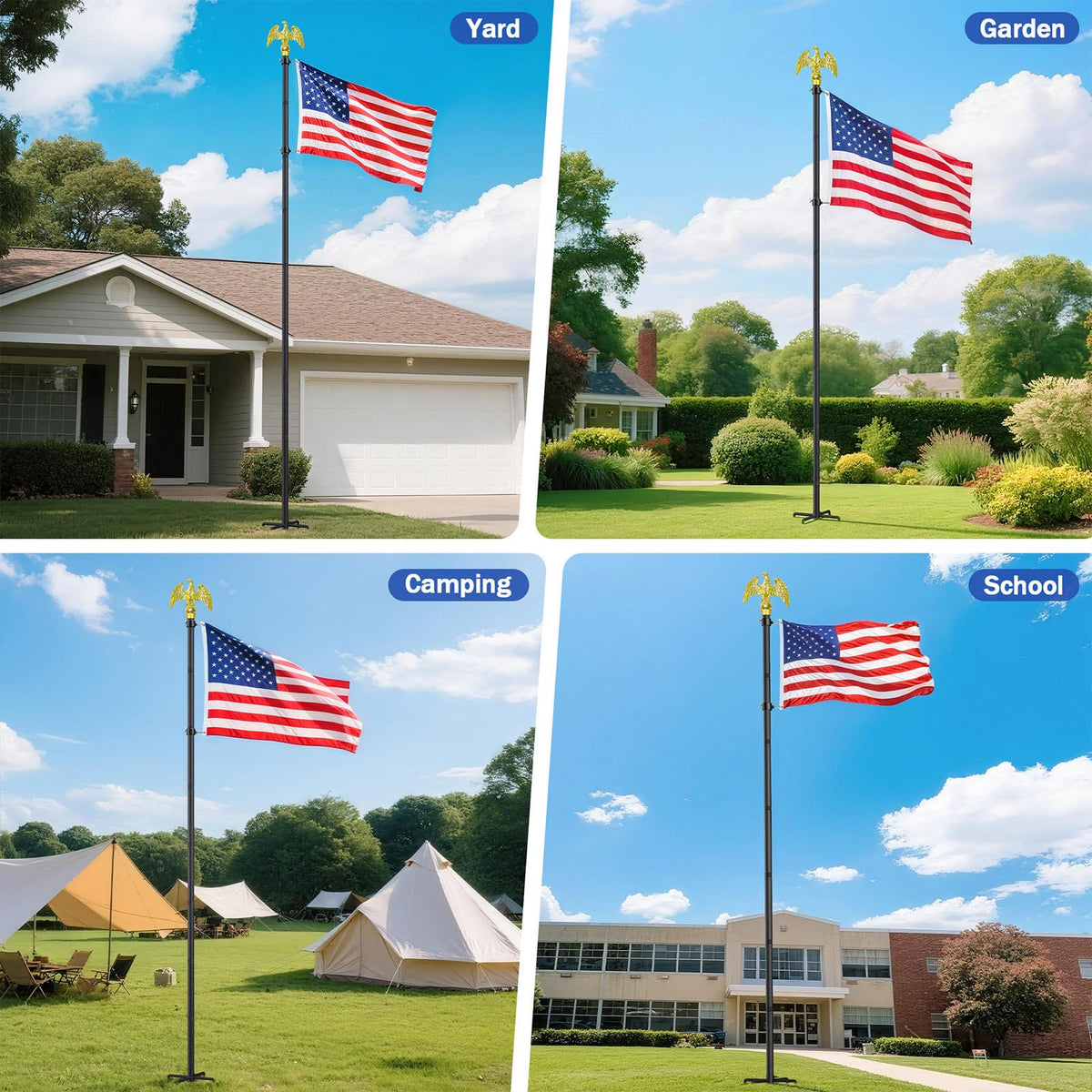 Enayplon all-in-one flag pole kit includes flag and hardware