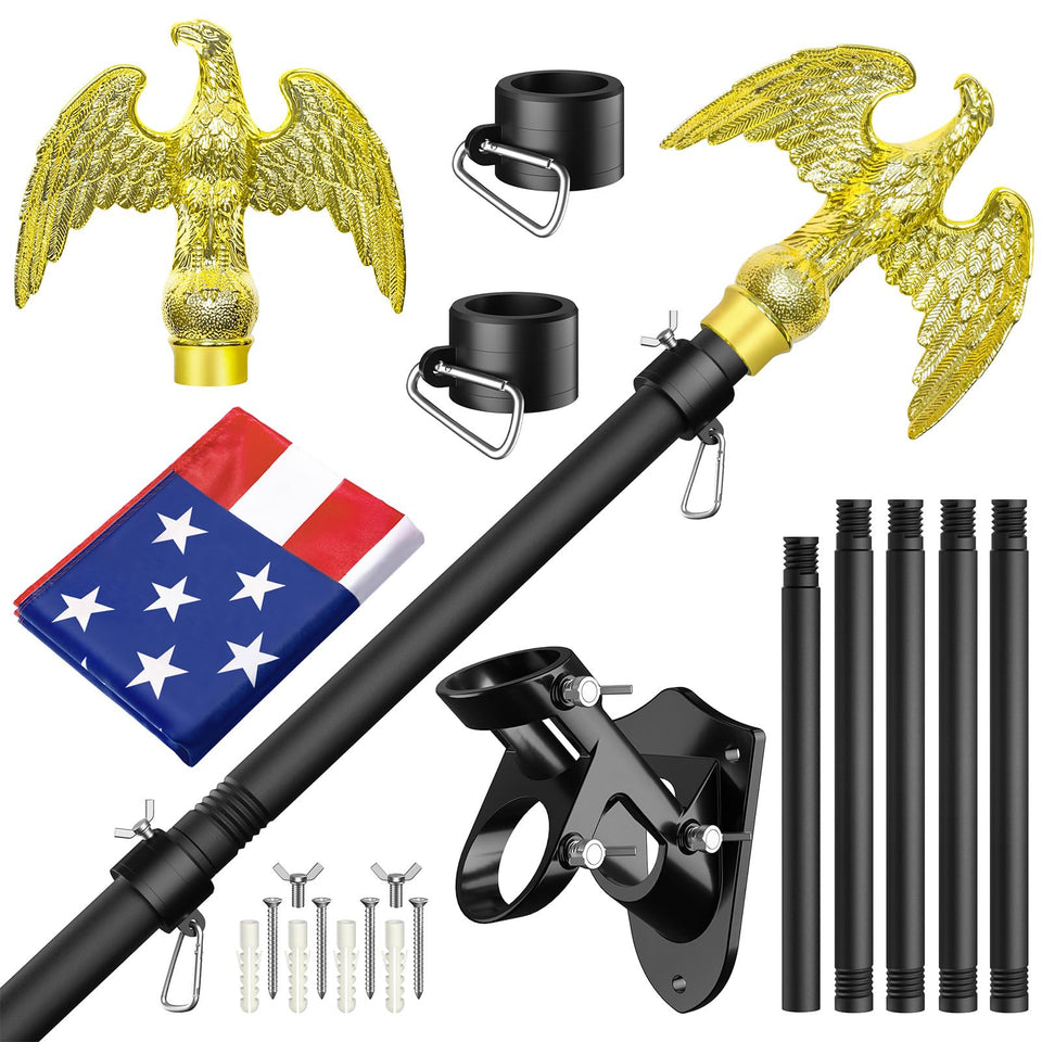 Enayplon 6ft outdoor flag pole with eagle head for bold curb appeal and patriotic display.