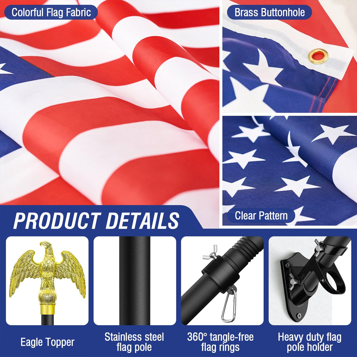 Enayplon residential commercial flag display suited for homes, offices, or storefronts.