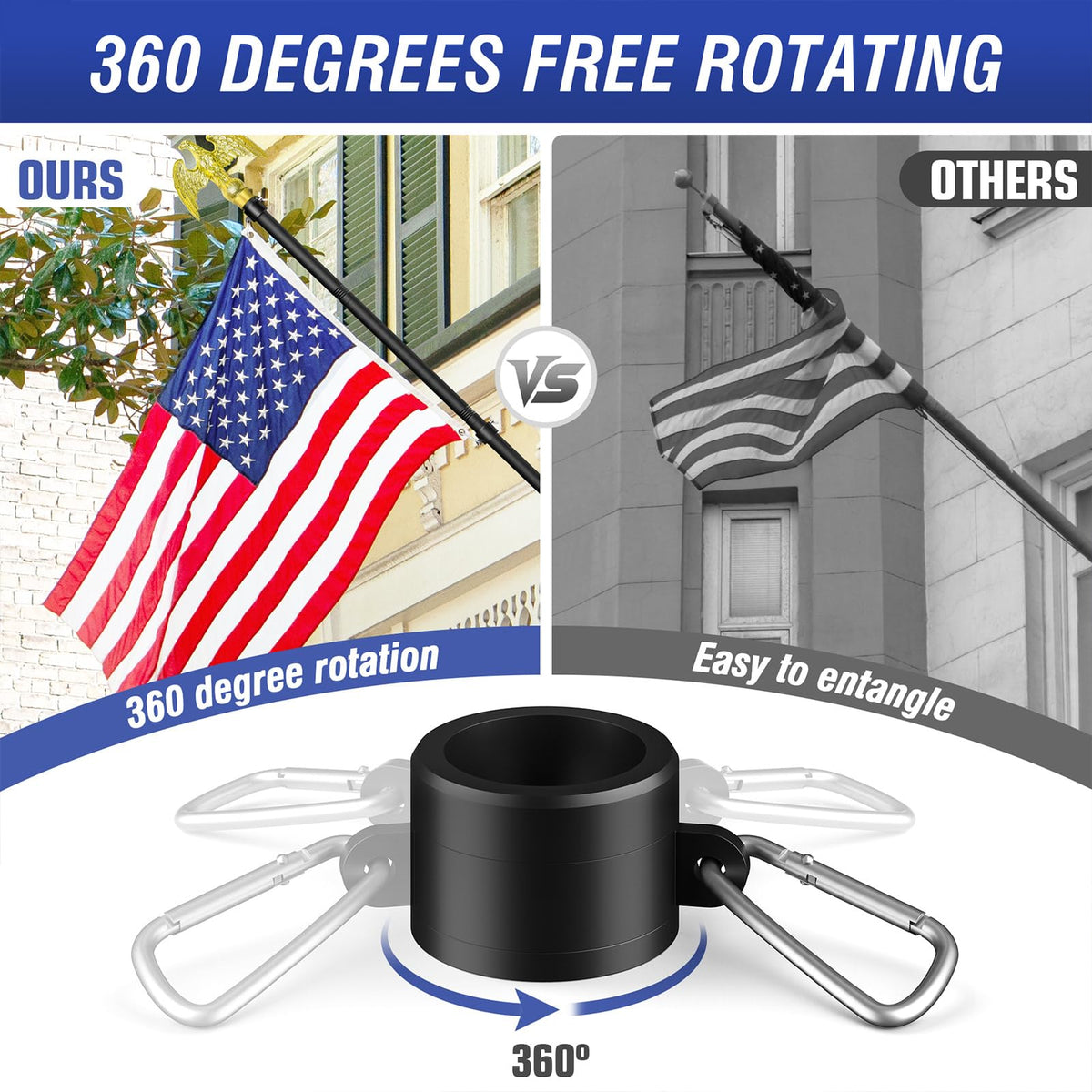 Enayplon wall mount flag holder for easy porch or exterior installation.