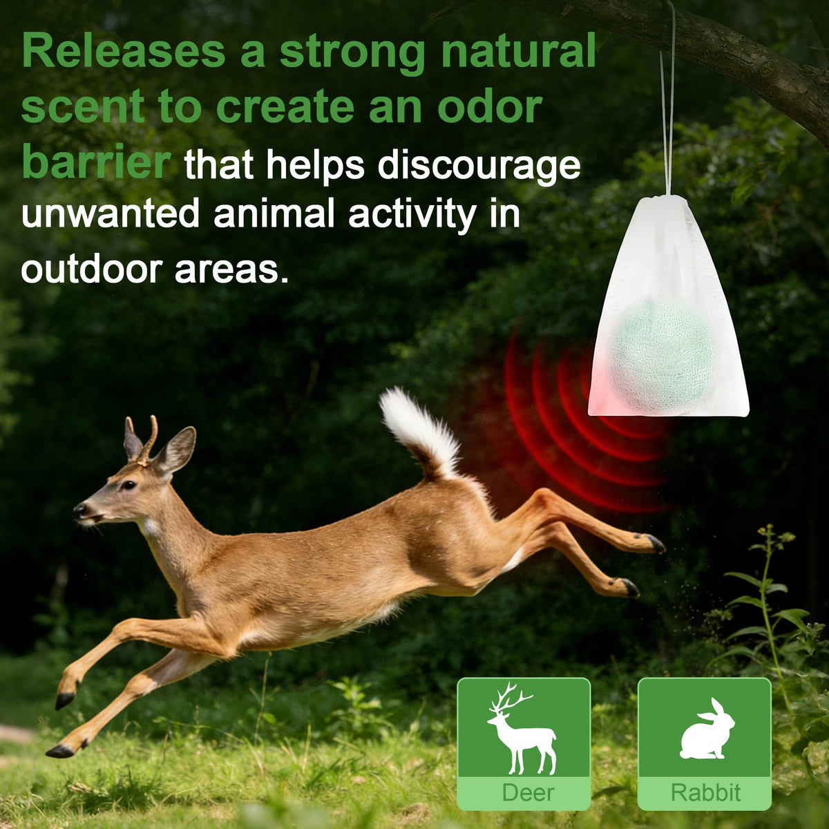 Enbabbor deer-rabbit-repellent-ball in garden border guards delicate perimeters against wildlife