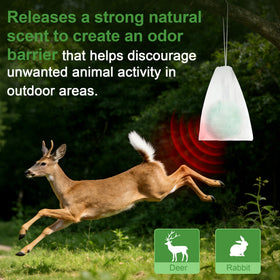 Enbabbor deer-rabbit-repellent-ball in garden border guards delicate perimeters against wildlife