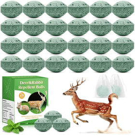 Enbabbor deer-rabbit-repellent-ball in outdoor packaging helps deter browsing animals