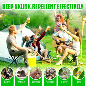 Enbabbor Skunk Repellent near garden beds protects vegetables from nocturnal visitors.