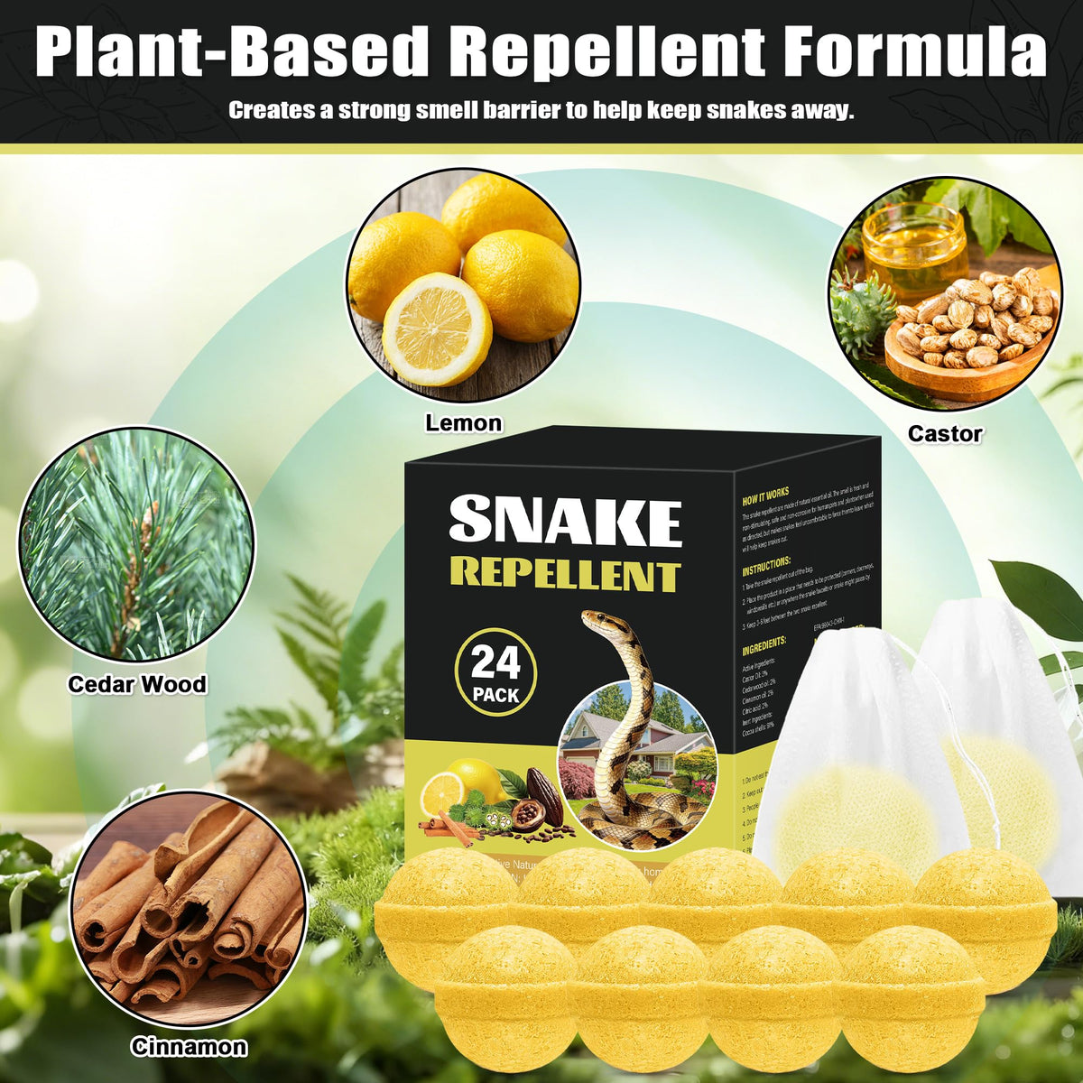 Enbabbor snake repellent balls by the garage deter snakes around entry points