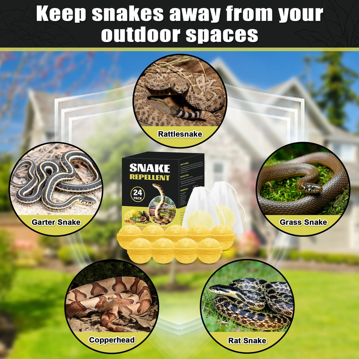 Enbabbor snake repellent balls for garden help reduce snake encounters while gardening