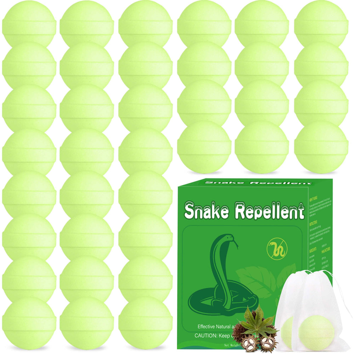 Enbabbor snake repellent balls pack 36 deters snakes in yards and gardens.