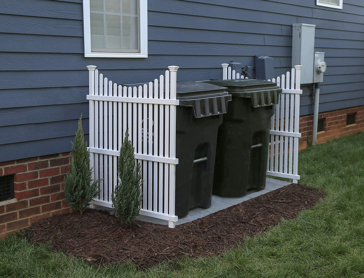 Enclo Huntersville pool equipment enclosure provides discreet yard organization.