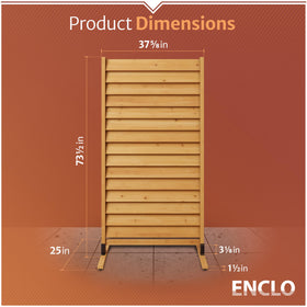 Enclo Privacy Screen wood panel mounted base demonstrates stability for patio.