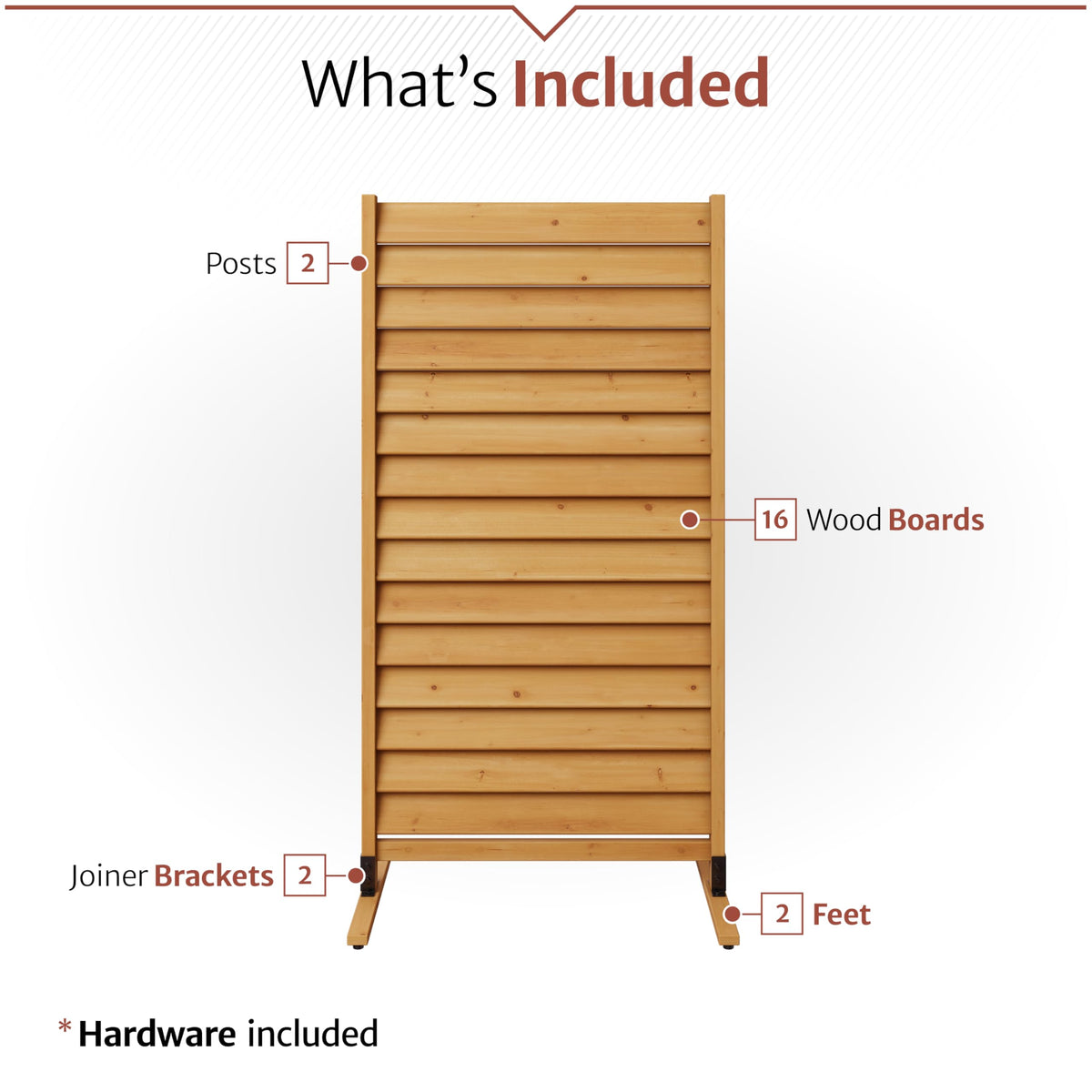 Enclo Privacy Screen wood panel outdoors highlighting flexible freestanding setup.