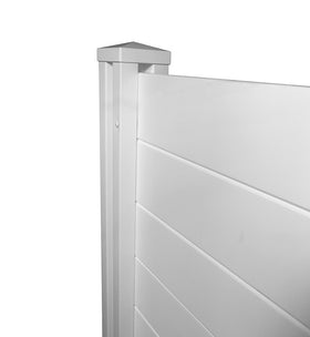 Enclo privacy screens 2-panel assembly diagram highlights simple setup.