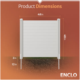 Enclo privacy screens ground stakes being secured for sturdy install.