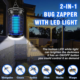 Endbug zapper showing 4200V grid for quick insect elimination