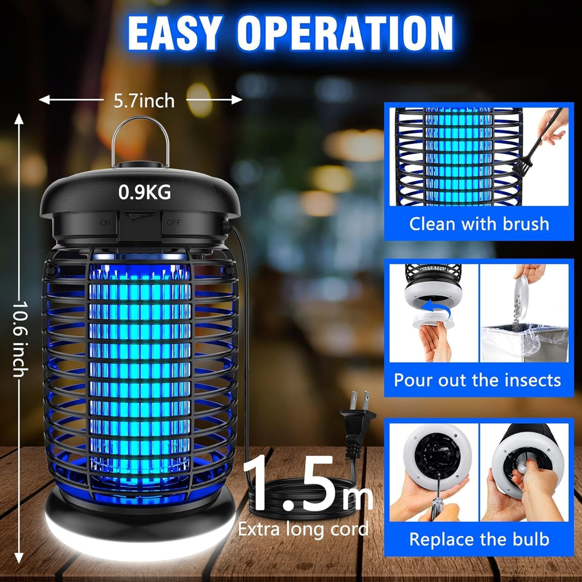 Endbug zapper covering up to 1500 sq ft attracts and eliminates flying pests