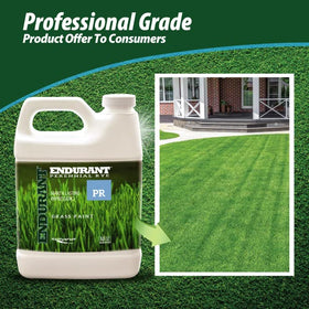 Endurant Turf Colorants covers about 1,000 square feet per bottle shown on grass