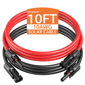Energeaster 10AWG solar extension kit with red and black connectors for quick solar setup.